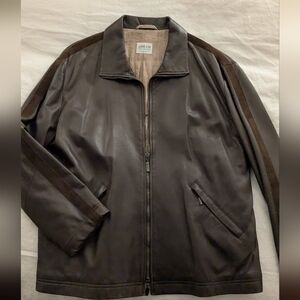 Armani Collezioni Men's Chocolate Brown Leather Jacket